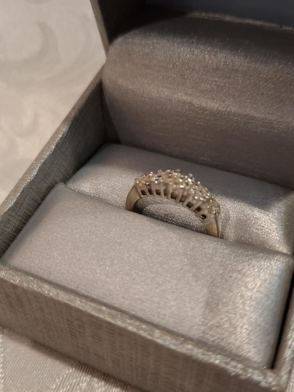 ZALES White Gold and Diamond Cluster Ring - Women's Jewelry